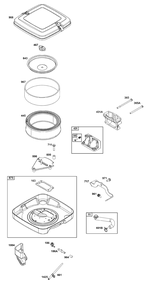 Air Cleaner Group Diagram and Parts List for 386447-3332-G1 200000 - 399999 Briggs and Stratton Engine